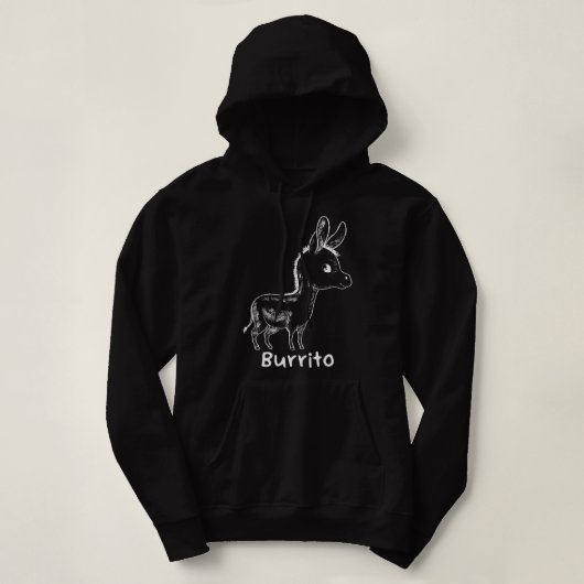 Pull À Capuche Burrito Donkey Funny Espagnol Mexicain Mot Pun (Design devant)