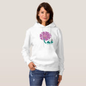 Pull À Capuche cacahuètes | Illustration de la nature Fleur pourp (Devant entier)