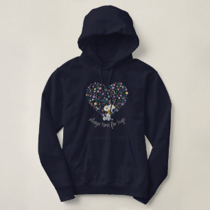Pull À Capuche Cachouaches en fleurs Cœur de Snoopy