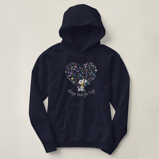 Pull À Capuche Cachouaches en fleurs | Cœur de Snoopy (Design devant)