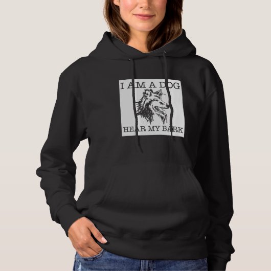 Pull À Capuche Cadeau pour amateur de Rough Collie drôle (Devant)