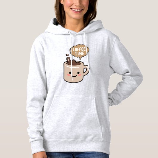 Pull À Capuche café amusant café kawaii (Devant)