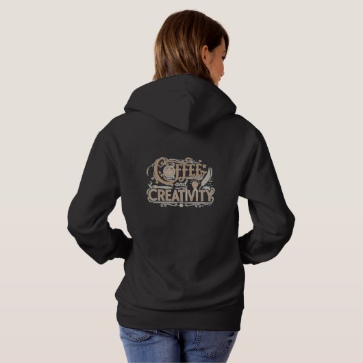 Pull À Capuche Café et Typographie Créative (Dos entier)