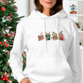 Pull À Capuche Café mignon Chocolat chaud Simple Noël Femmes