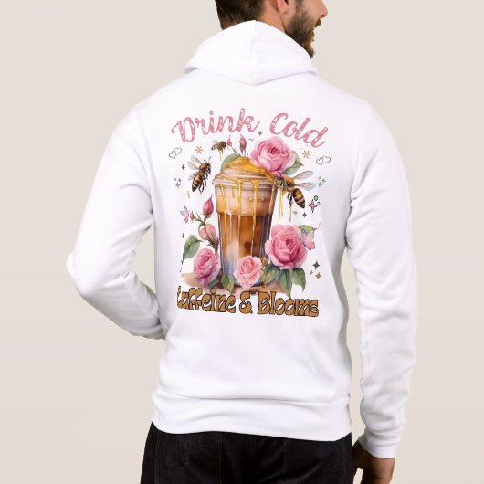 Pull À Capuche Caféine et fleurs : Café glacé délicieux (Dos)