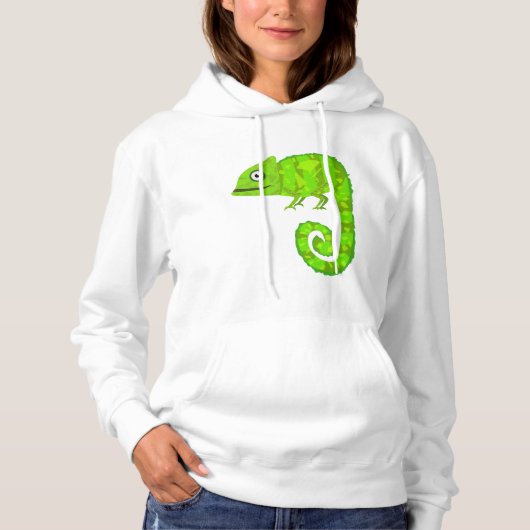 Pull À Capuche Caméléon vert mignon (Devant)
