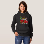 Pull À Capuche Camion rouge Xmas Tree - Éclairage Boston Terrier (Devant entier)