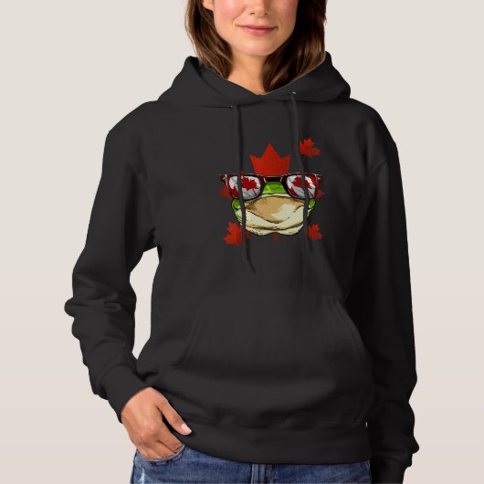 Pull À Capuche Canadian Frog Maple Tree Leaf Canada Flag Animal F (Devant)