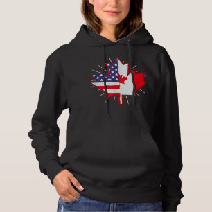Pull À Capuche Canadian Maple Leaf États-Unis Drapeau Le Canada J
