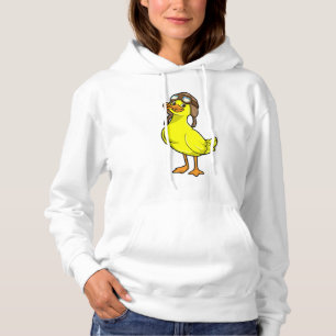 Pull À Capuche Canard comme pilote avec Casquette et lunettes