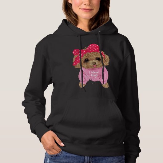 Pull À Capuche Caniche mignon (Devant)