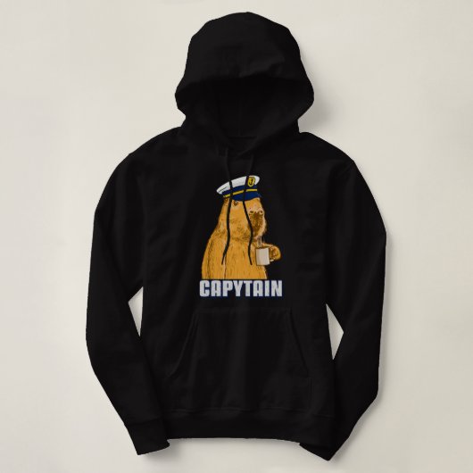 Pull À Capuche Capitaine de bateau Mens Capybara (Design devant)