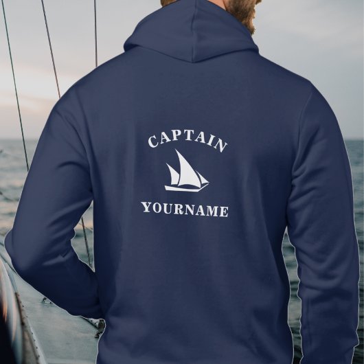 Pull À Capuche Capitaine Sweatshirt nautique personnalisé