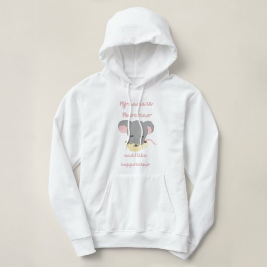 Pull À Capuche Cappuccino de cacao de souris (Design devant)
