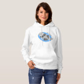 Pull À Capuche Caricature bleu loutre de mer joyeux (Devant entier)