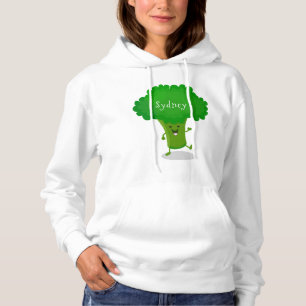 Pull À Capuche Caricature de brocoli dansant Cute kawaii