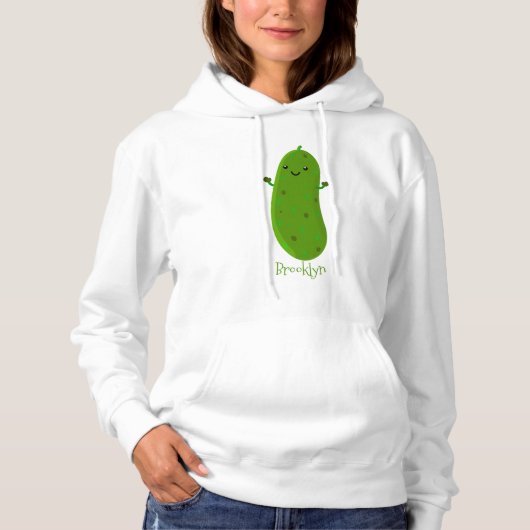 Pull À Capuche Caricature de cornichon joyeux (Devant)