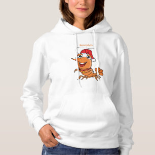 Pull À Capuche Caricature de crevettes de Noël joyeux