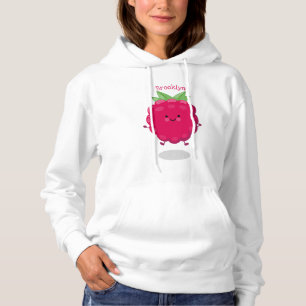 Pull À Capuche Caricature de framboise très heureuse