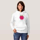 Pull À Capuche Caricature de framboise très heureuse (Devant entier)