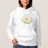 Pull À Capuche Caricature de légume de chou-fleur joyeux (Devant)