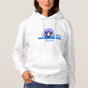 Pull À Capuche Caricature de manchot joyeux sautant