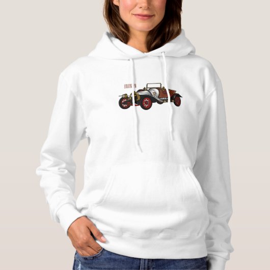 Pull À Capuche Caricature de voiture classique 1920 (Devant)