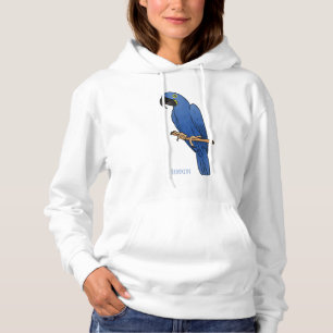 Pull À Capuche Caricature d'oiseau macaw Hyacinth