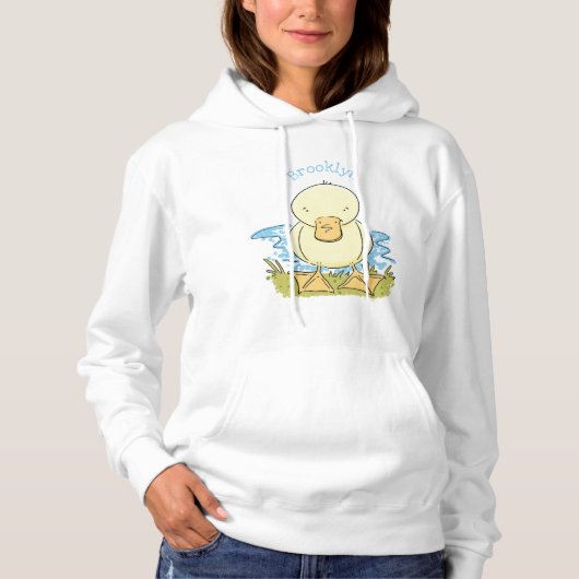 Pull À Capuche Caricature jaune mignon pour canard bébé (Devant)