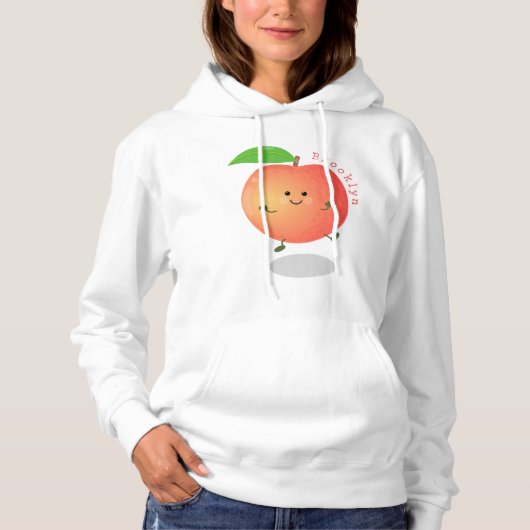 Pull À Capuche Caricature jaune pêche très agréable (Devant)