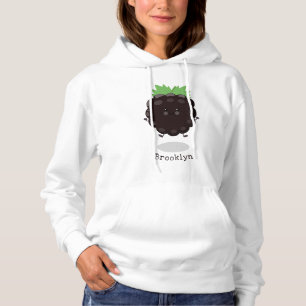 Pull À Capuche Caricature mignonne de mûre mauve de mûre mûre mau
