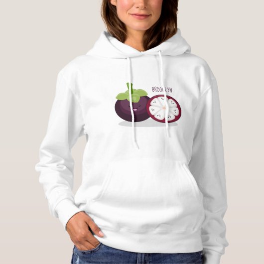 Pull À Capuche Caricature mignonne mauve mangouste (Devant)