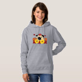 Pull À Capuche Carlin d'automne avec Feuilles, Citrouilles et tou (Devant entier)