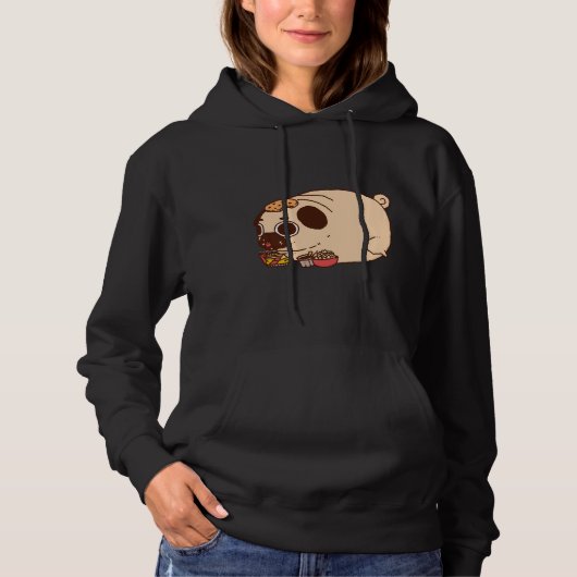 Pull À Capuche carlin fourré mangeant T-shirt classique 886 (Devant)