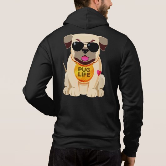 Pull À Capuche Carlin Vie texte personnalisé / nom (Dos)
