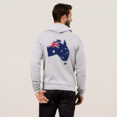 PULL À CAPUCHE CARTE AUSTRALIENNE ET DRAPEAU BLEU (Dos entier)