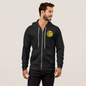 Pull À Capuche Carte Bitcoin Cryptomonnaie et circuit (Devant entier)