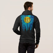 Pull À Capuche Carte Bitcoin Cryptomonnaie et circuit (Dos entier)