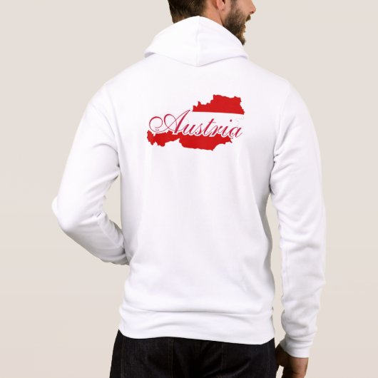 Pull À Capuche Carte du drapeau autrichien (Dos)