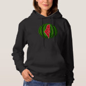 Pull À Capuche Carte du drapeau de la pastèque palestinienne. Lib (Devant)