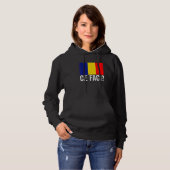 Pull À Capuche Carte Du Drapeau Roumain Pour Hommes Femmes Enfant (Devant entier)