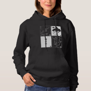 Pull À Capuche Cartes Kanji Japonais Esthétique Minimal blanc Noi