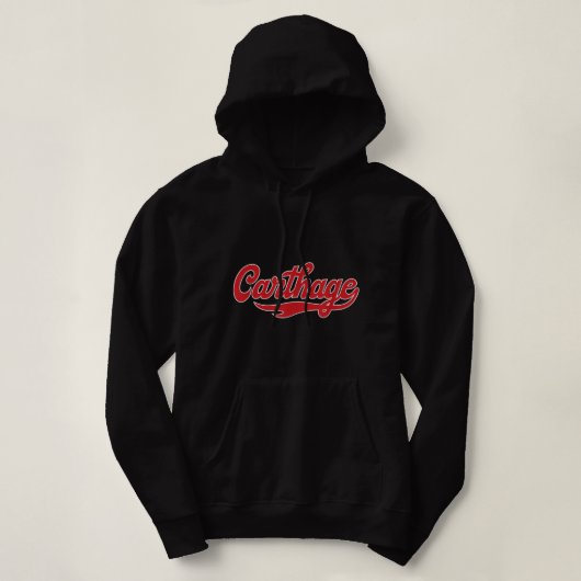 Pull À Capuche Carthage College Classic Script Athlétique Throwba (Design devant)