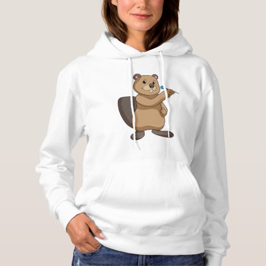 Pull À Capuche Castor aux fléchettes avec fléchette (Devant)