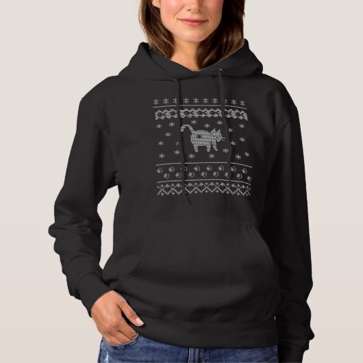Pull À Capuche Cat Butt Christmas Winter Holiday Ugly Sweater Pat (Devant)