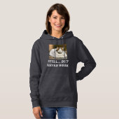 Pull À Capuche Cat Lover Dark Grey Custom White Text Pet Photo (Devant entier)