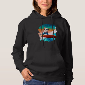 Pull À Capuche Cat Surfing Surfer Riding Wave Ocean Artistic Cool