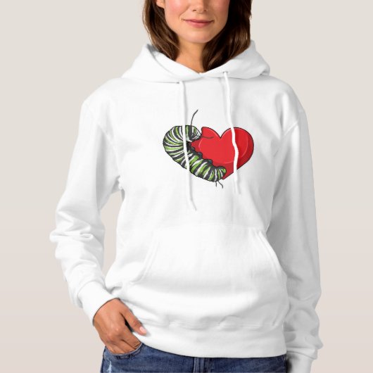 Pull À Capuche Caterpillar love heart (Devant)