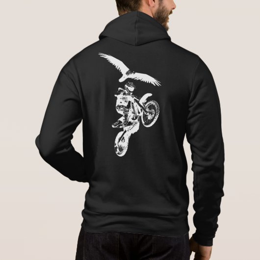 Pull À Capuche Cavalier de Motocross et Aigle (Dos)