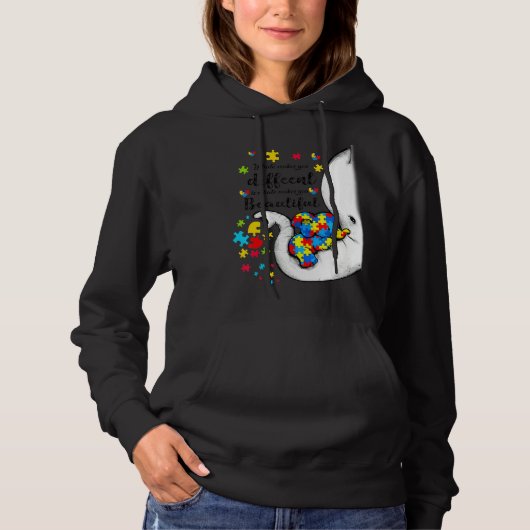 Pull À Capuche Ce qui vous rend différents éléphant maman Autisme (Devant)
